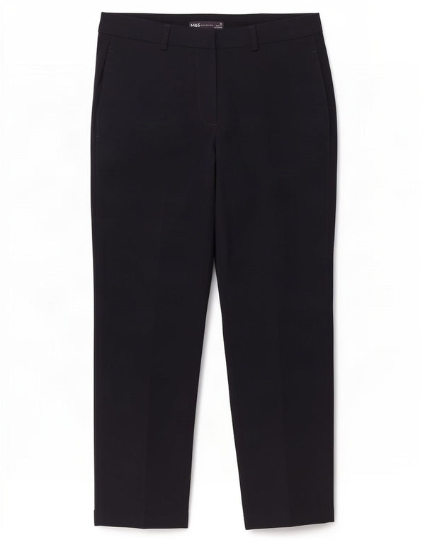 Marks & Spencer Pantalon de costume court pour femme UK 10 Small W30 L25 Bleu marine