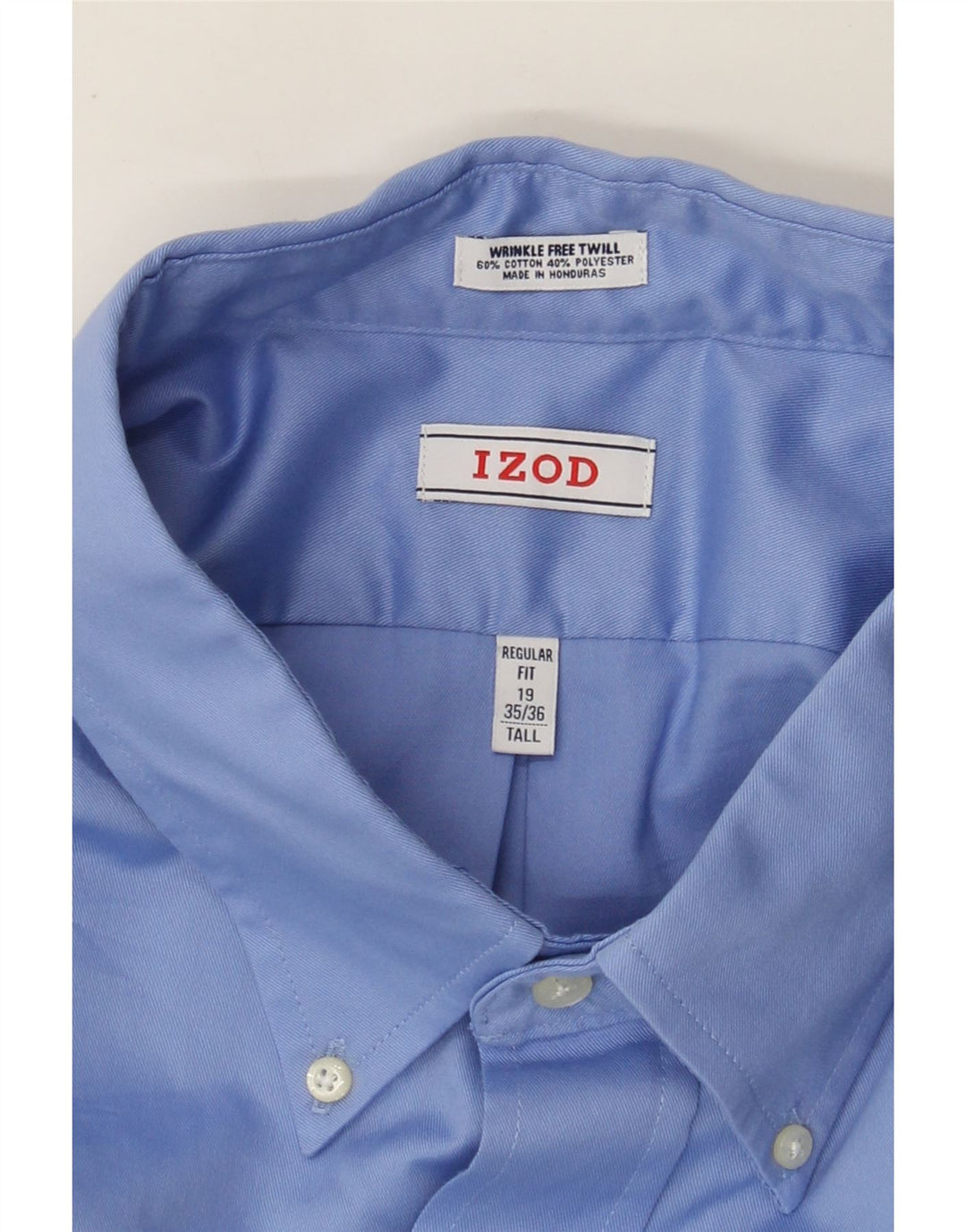 Izod Chemise haute coupe régulière pour homme Taille 19 3XL Bleu Coton