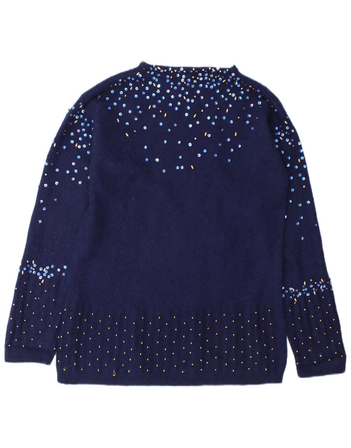 Fiorucci Pull col bateau pour femme UK 14 Bleu marine moyen à pois