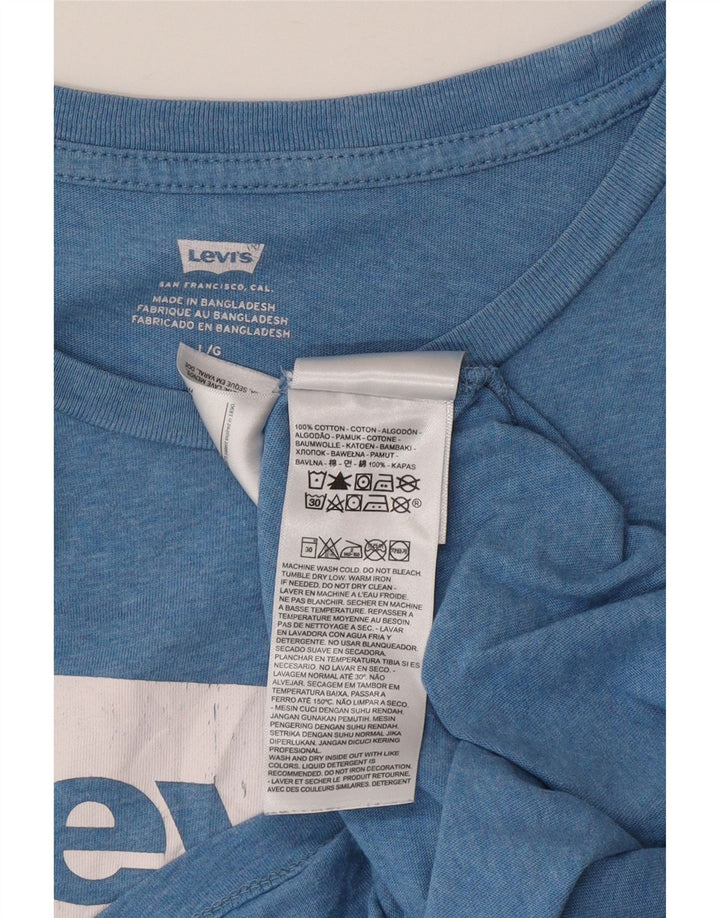 Levi's T-Shirt Graphique Homme Bleu Large Coton