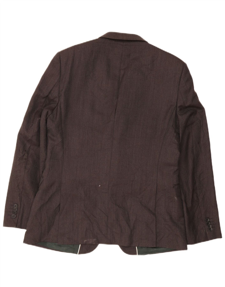 French Connection Veste Blazer 2 Boutons Homme UK 42 XL Gris Laine Classique