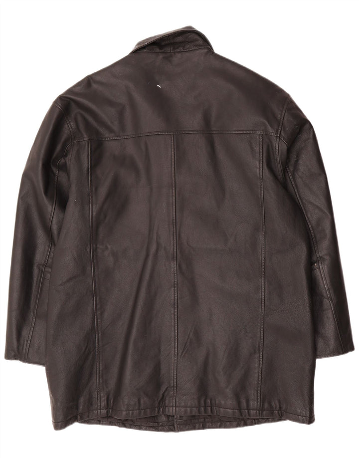Angelo Litrico Veste en cuir pour homme UK 42 XL Cuir noir