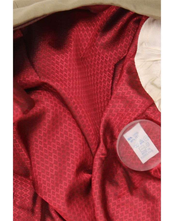 vintage Femme Double Breasted Blazer Veste UK 40 Grande Laine Kaki
