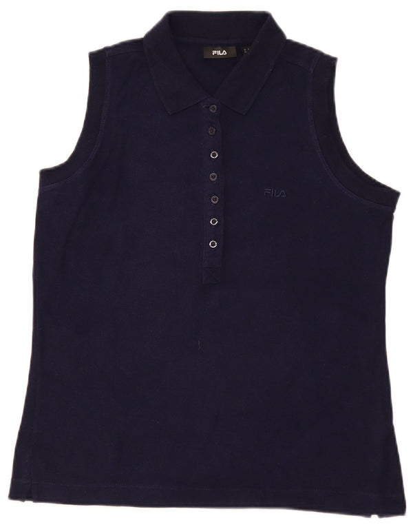 Fila Polo sans manches pour femme UK 14 Large Bleu marine Coton