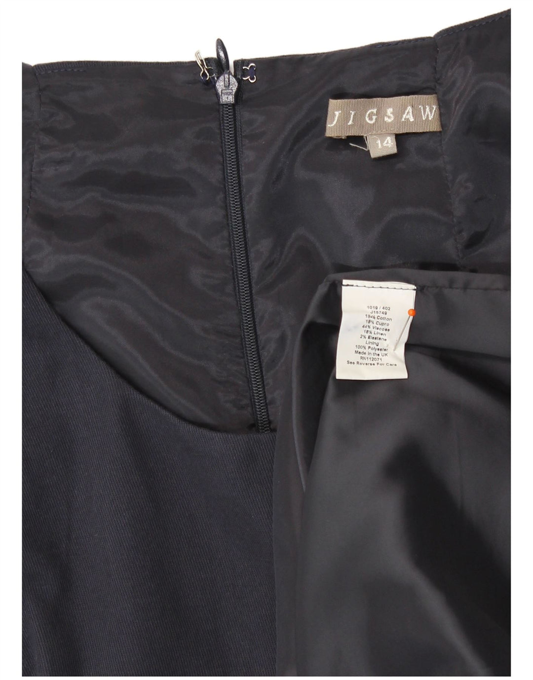 Jigsaw Robe fourreau sans manches pour femme UK 44 Bleu marine moyen Viscose