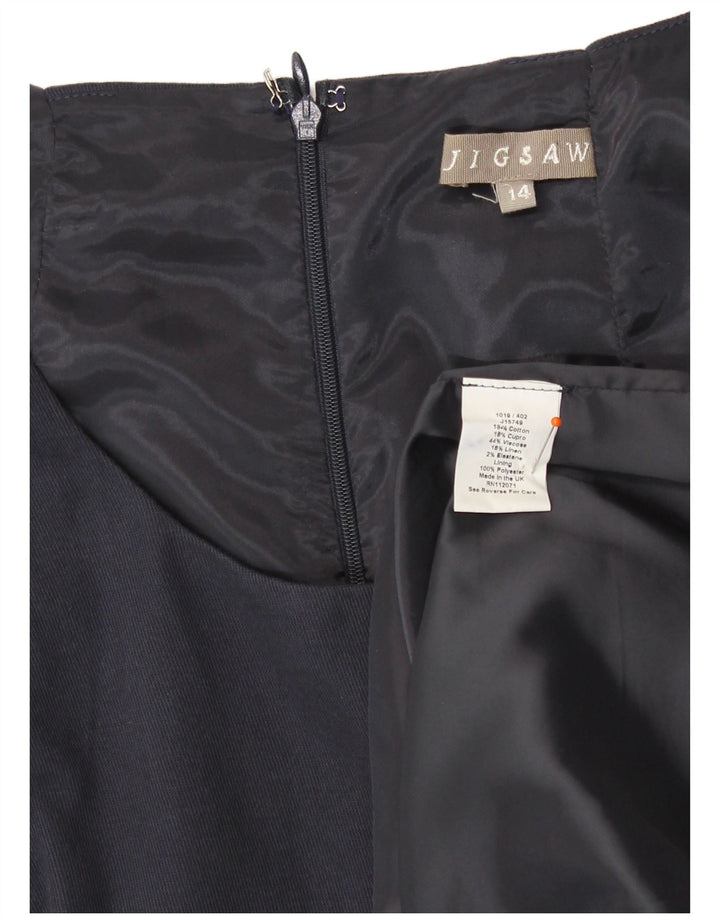 Jigsaw Robe fourreau sans manches pour femme UK 44 Bleu marine moyen Viscose