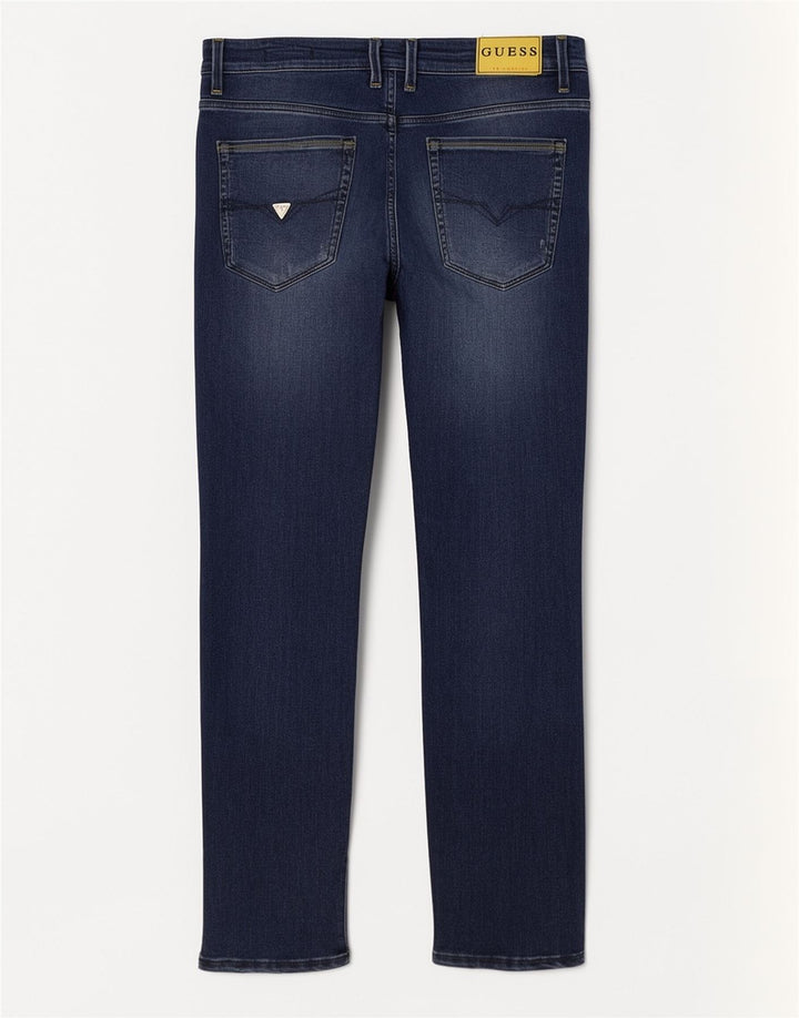 Guess Jean Slim effet vieilli W32 L33 bleu viscose pour homme