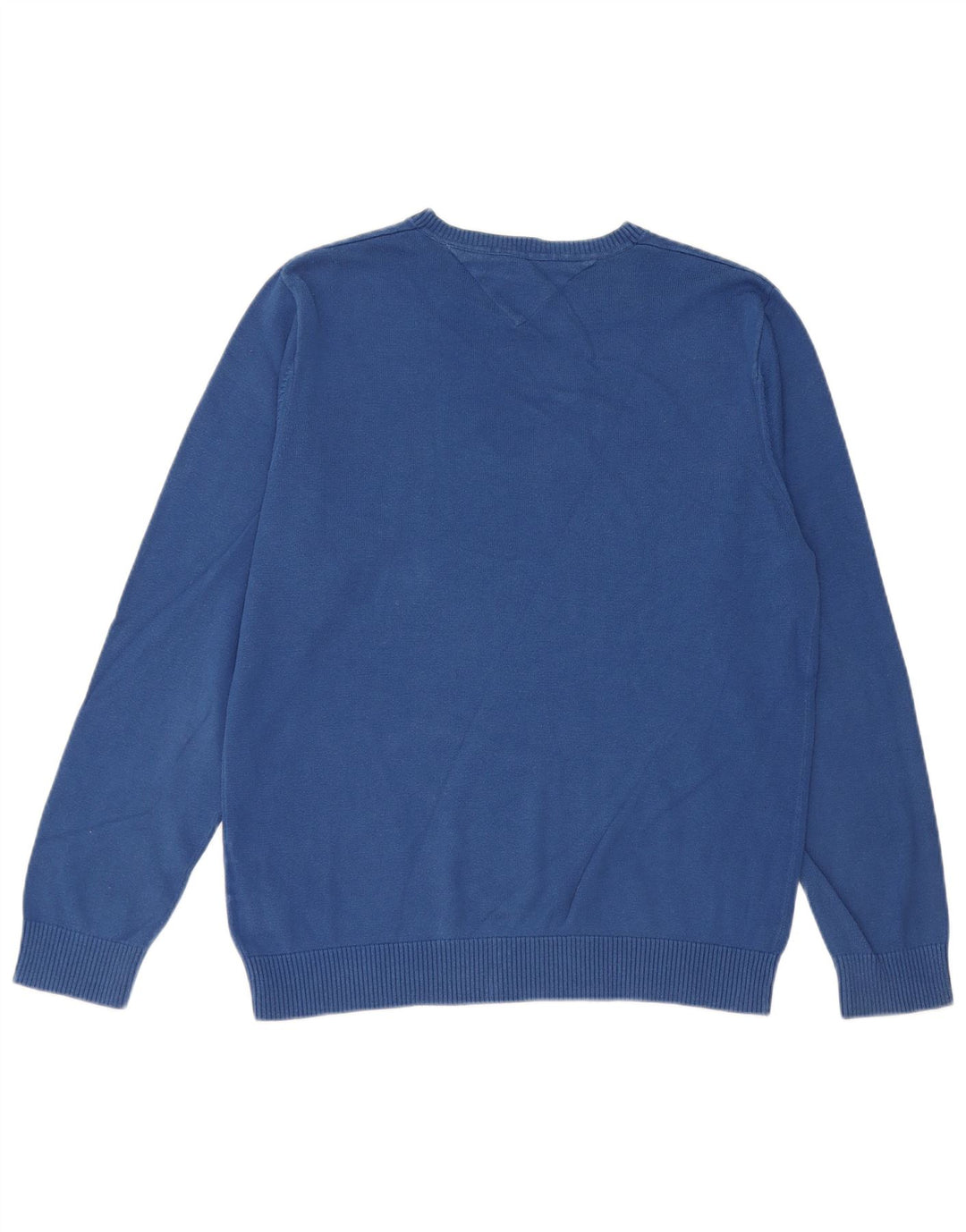 Tommy Hilfiger Pull à col rond coupe classique pour homme en coton bleu moyen