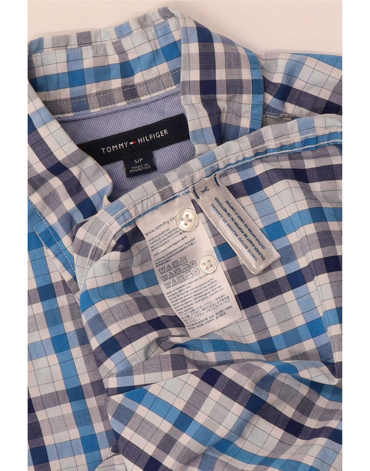 Tommy Hilfiger Chemise Homme Petit Carreau Bleu Coton