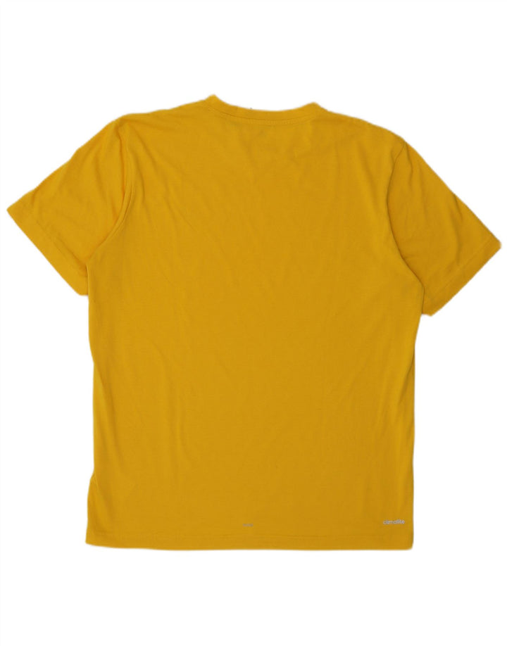 ADIDAS Mens Climalite T-Shirt Top Large Yellow Polyester
