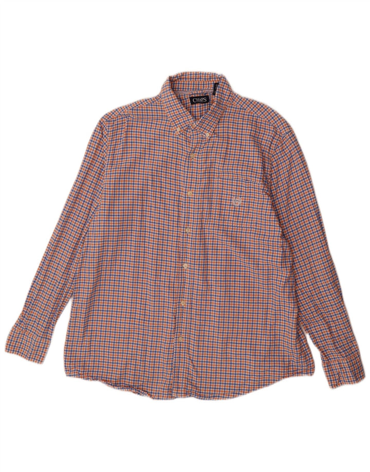 Chaps Chemise Flanelle Homme XL Bleu Vichy Coton
