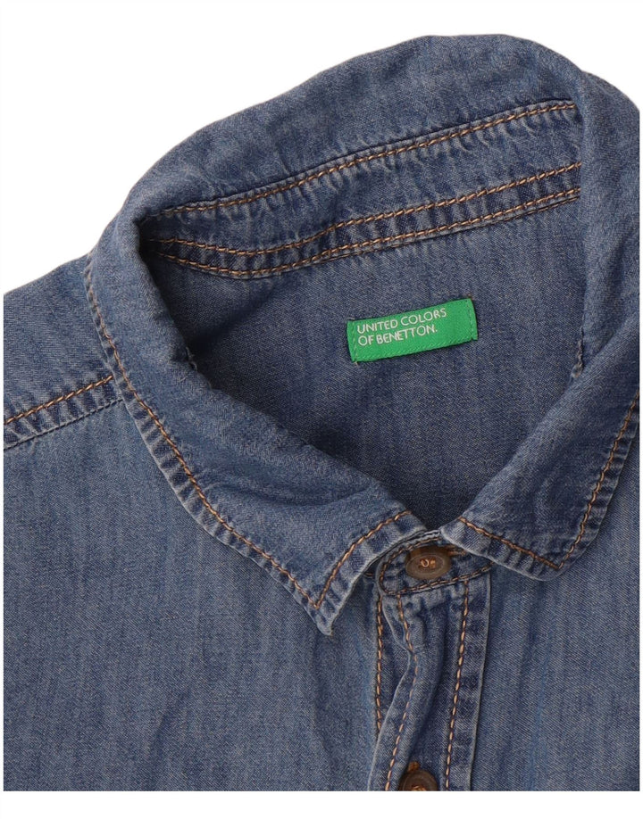 BENETTON Chemise en jean garçon 14-15 ans Bleu