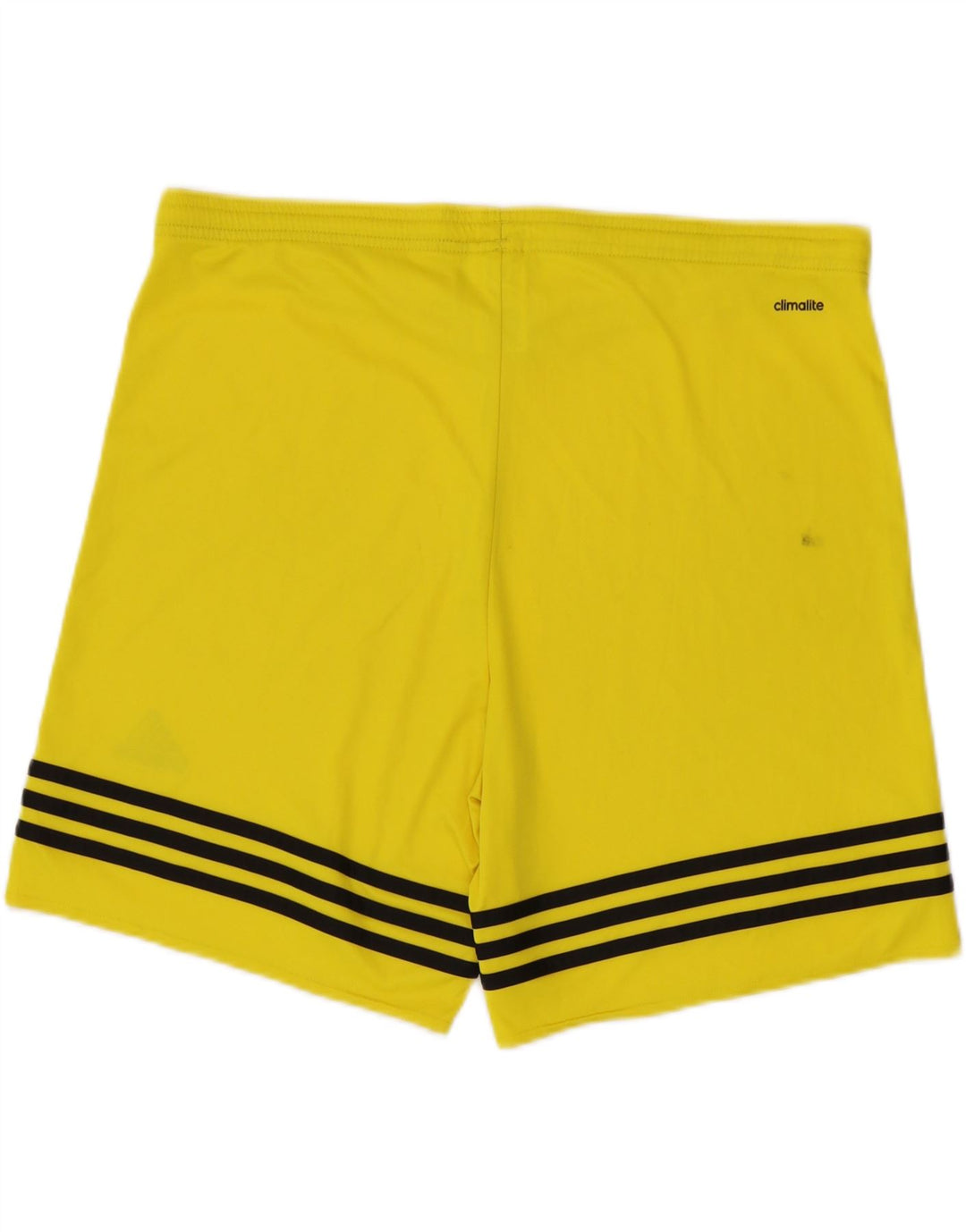 Adidas Short de sport pour homme en polyester à rayures jaunes