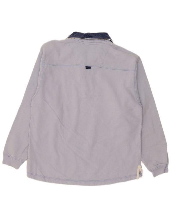 Crew Clothing Sweat-shirt à col zippé pour homme en coton bleu petit
