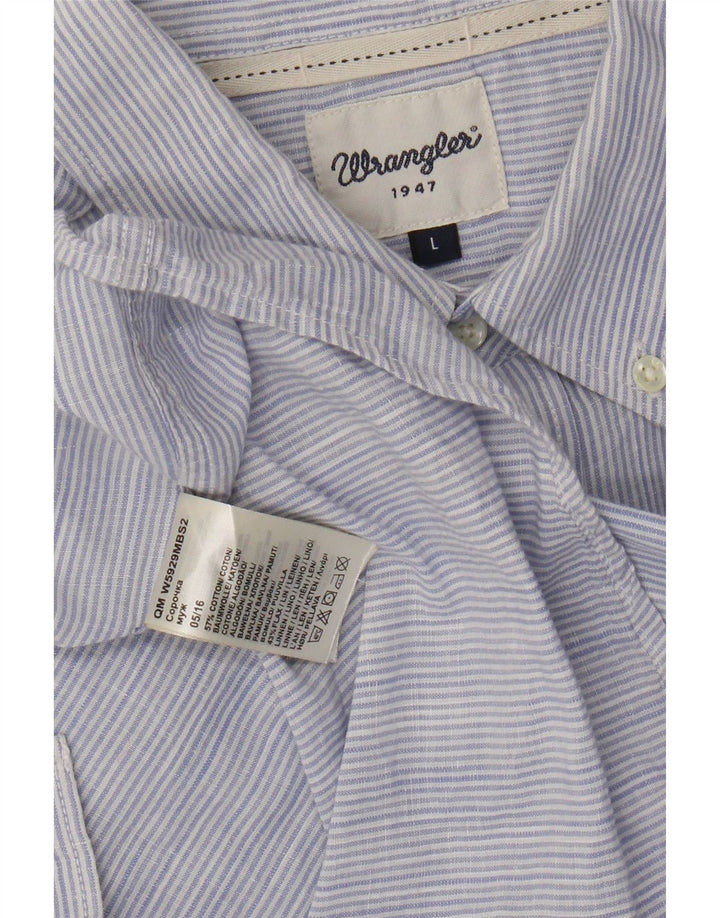 Wrangler Chemise Homme Large Bleu Rayure Coton