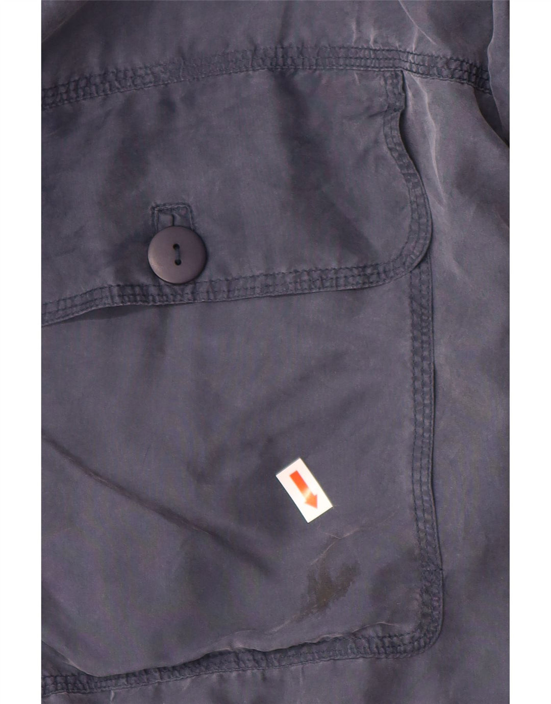 VINTAGE Veste Bomber Homme IT 48 Soie Bleu Marine Moyenne