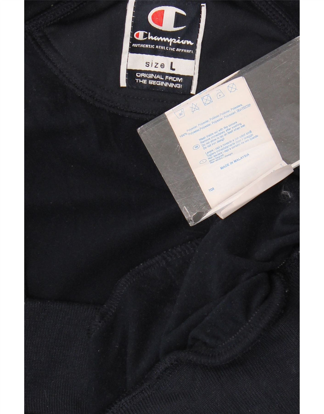 Champion Veste de survêtement pour homme en polyester rayé bleu marine Taille L