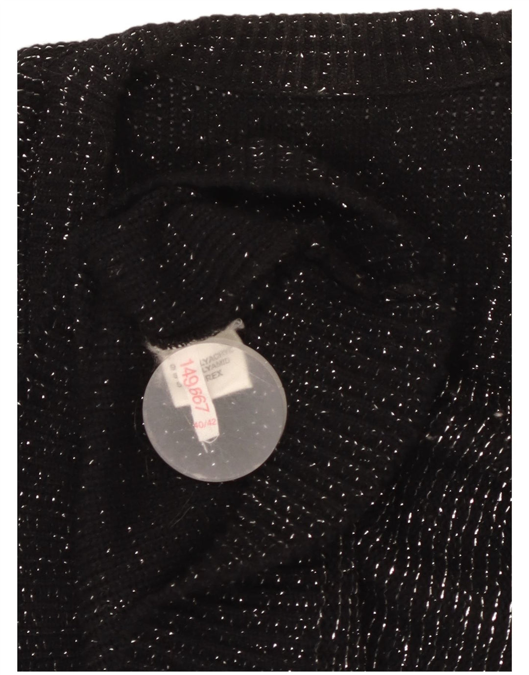 VINTAGE Femme Gilet Débardeur EU 40/42 Moyen Noir Moucheté Acrylique