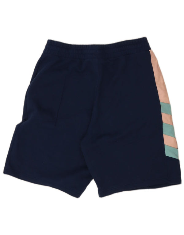 Adidas Short de sport graphique pour homme en coton color block bleu marine Taille S