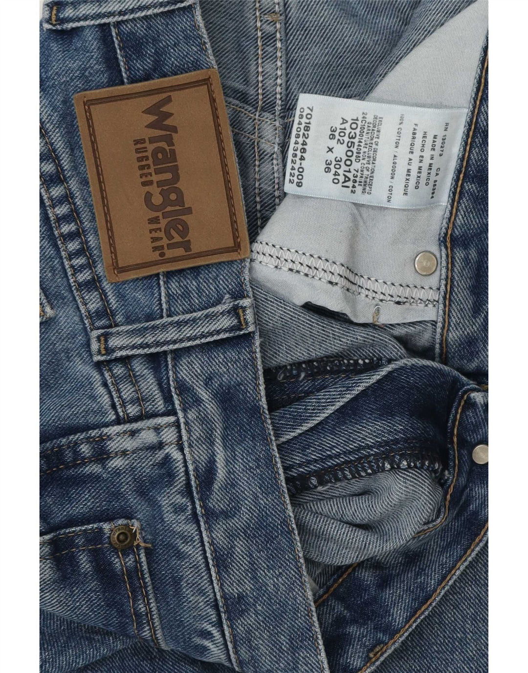 Wrangler Jean droit homme W36 L36 bleu coton