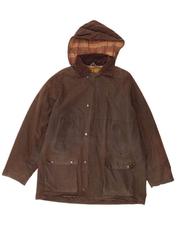 Game Technical Apparel Veste à capuche en coton ciré pour homme UK 44 2XL Marron