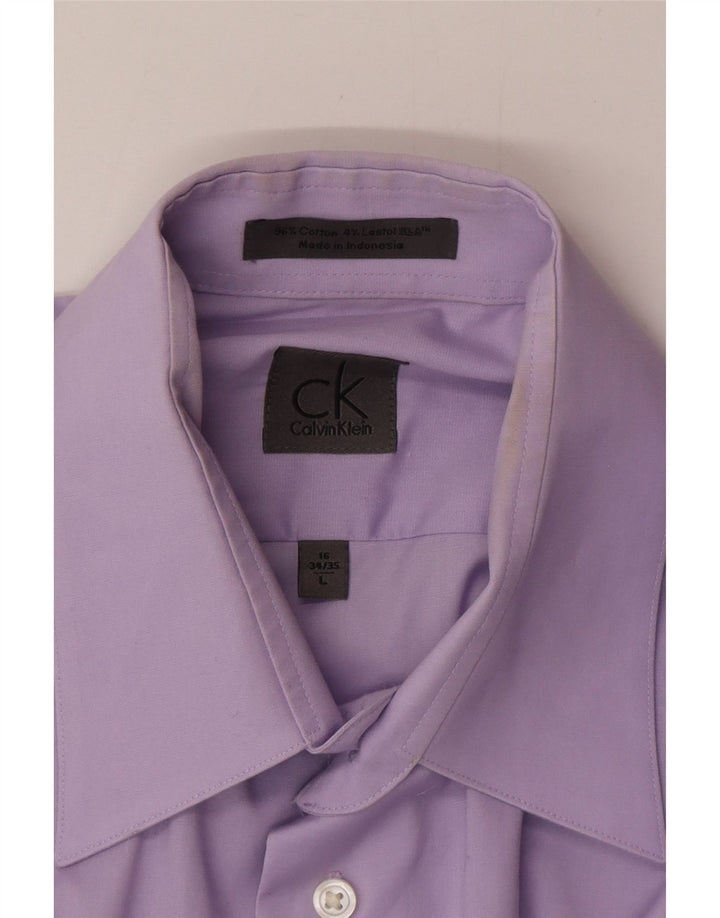Calvin Klein Chemise Homme Taille 16 Grand Coton Violet