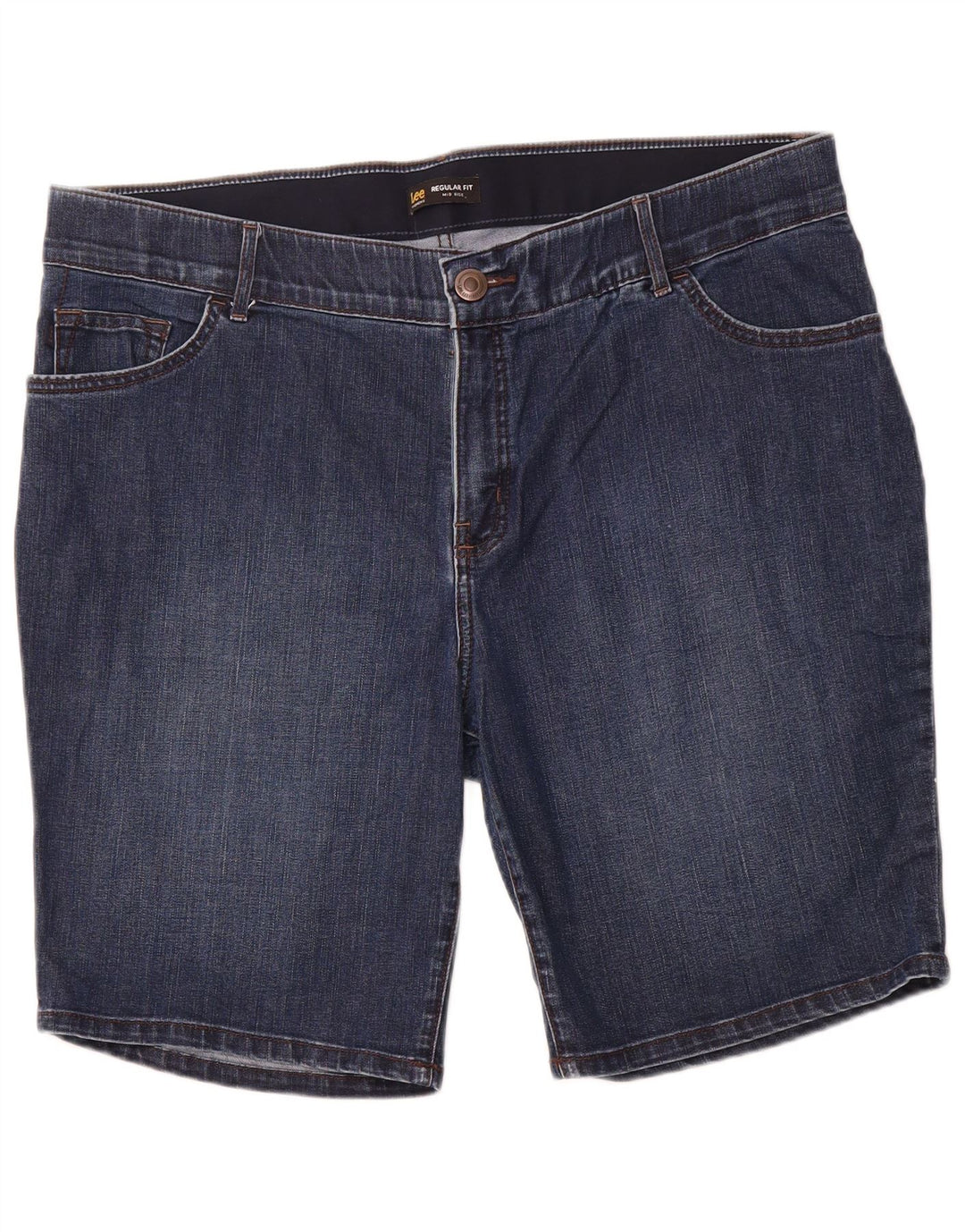 LEE Short en jean taille moyenne pour femme, coupe régulière, US 20 3XL W40, coton bleu