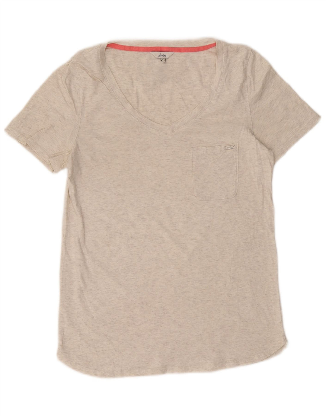 JOULES T-Shirt Femme Top UK 12 Moyen Blanc Cassé Moucheté