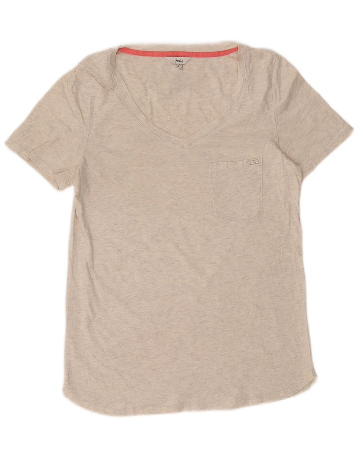 JOULES T-Shirt Femme Top UK 12 Moyen Blanc Cassé Moucheté