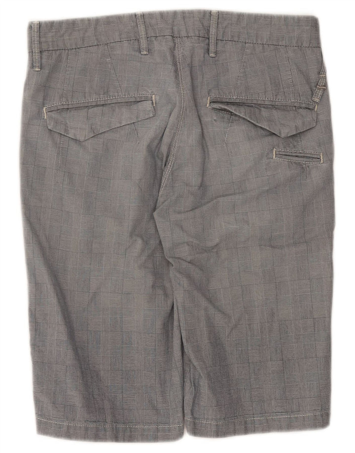 GAS Short Chino Homme W30 Coton Gris Moyen à Carreaux