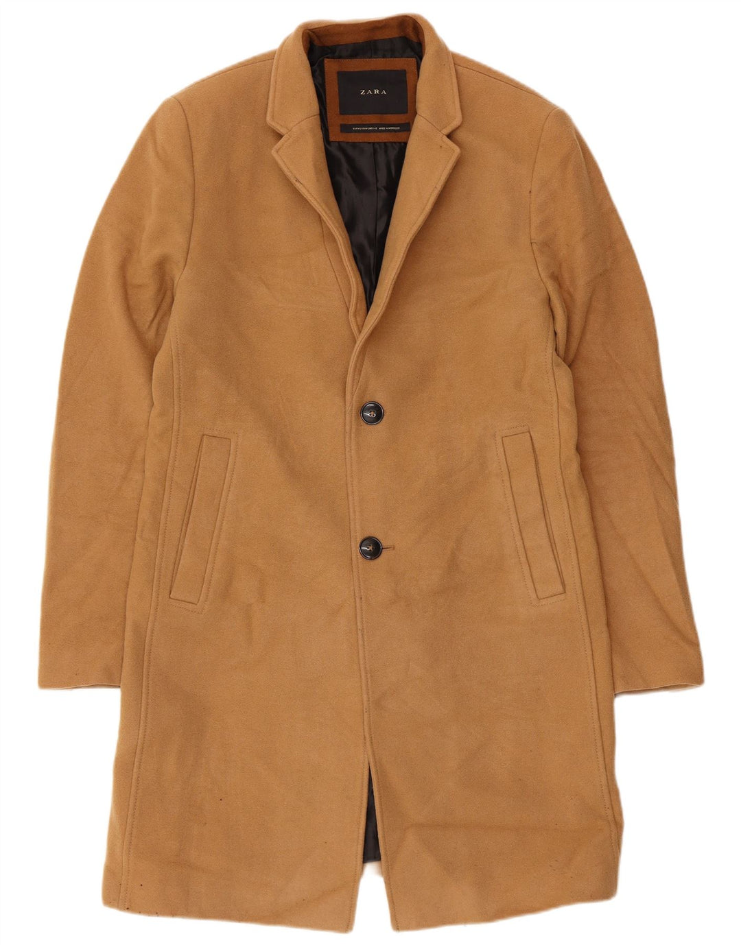 Zara Manteau Homme UK 38 Laine Beige Moyen