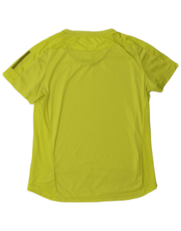 Adidas T-shirt de course à manches courtes pour femme UK 16/18 Large Jaune Sports