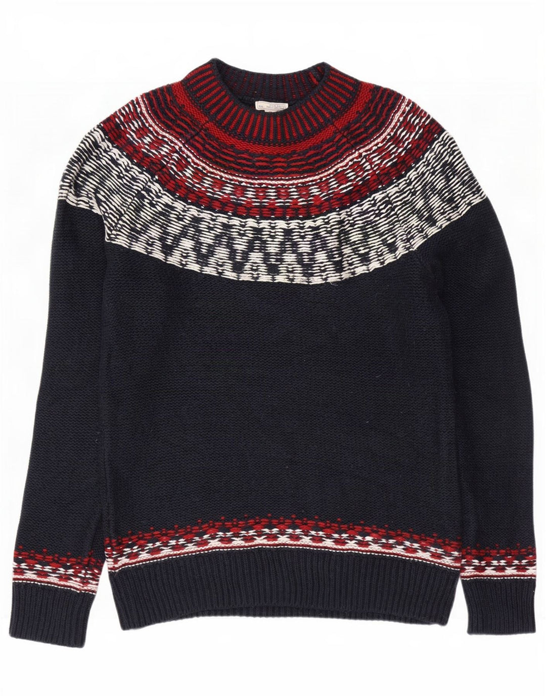 Gap Pull col roulé pour homme en coton Fair Isle Bleu marine Petit
