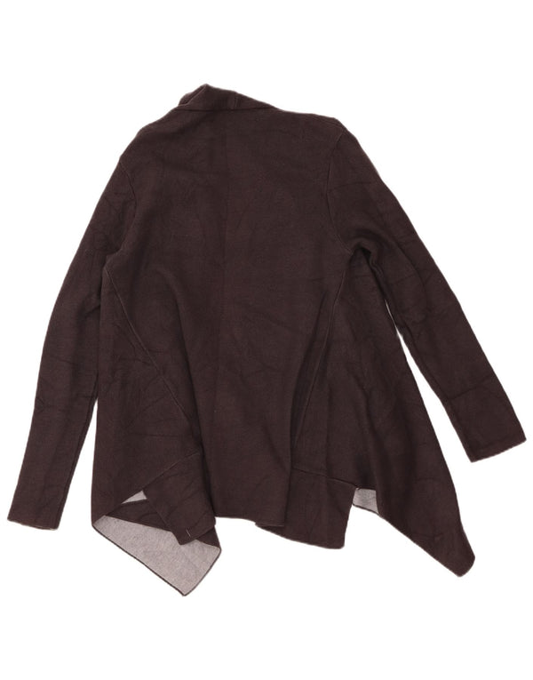 Zara Femme Cardigan Ouvert Asymétrique Pull UK 16 Large Gris Viscose
