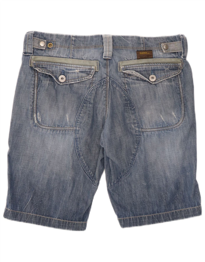 GUESS Short Cargo en Jean W33 Homme Bleu Moyen