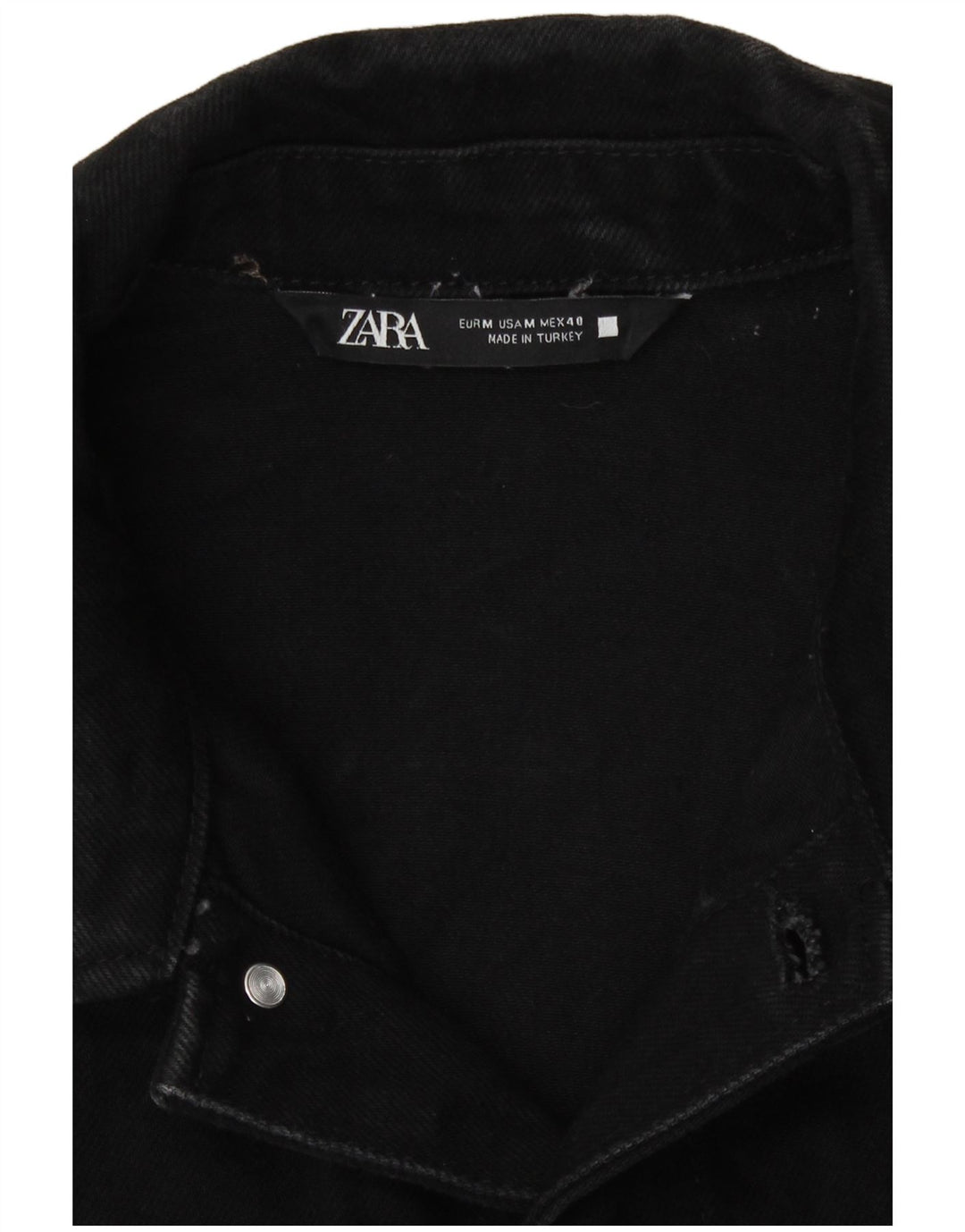 Zara Veste en jean pour homme UK 38 Coton noir moyen