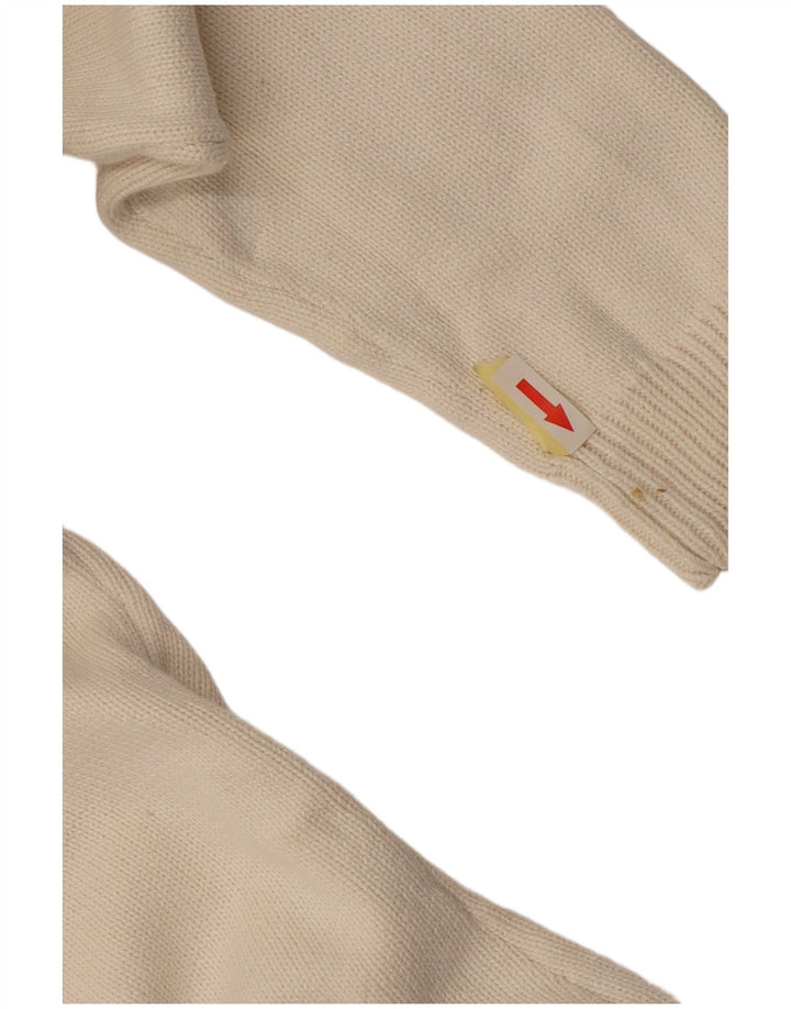 Ralph Lauren Pull à col boutonné pour femme UK 14 en coton blanc moyen