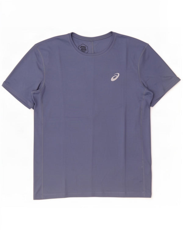 Asics Mens T-Shirt Top Large Navy Blue Polyester