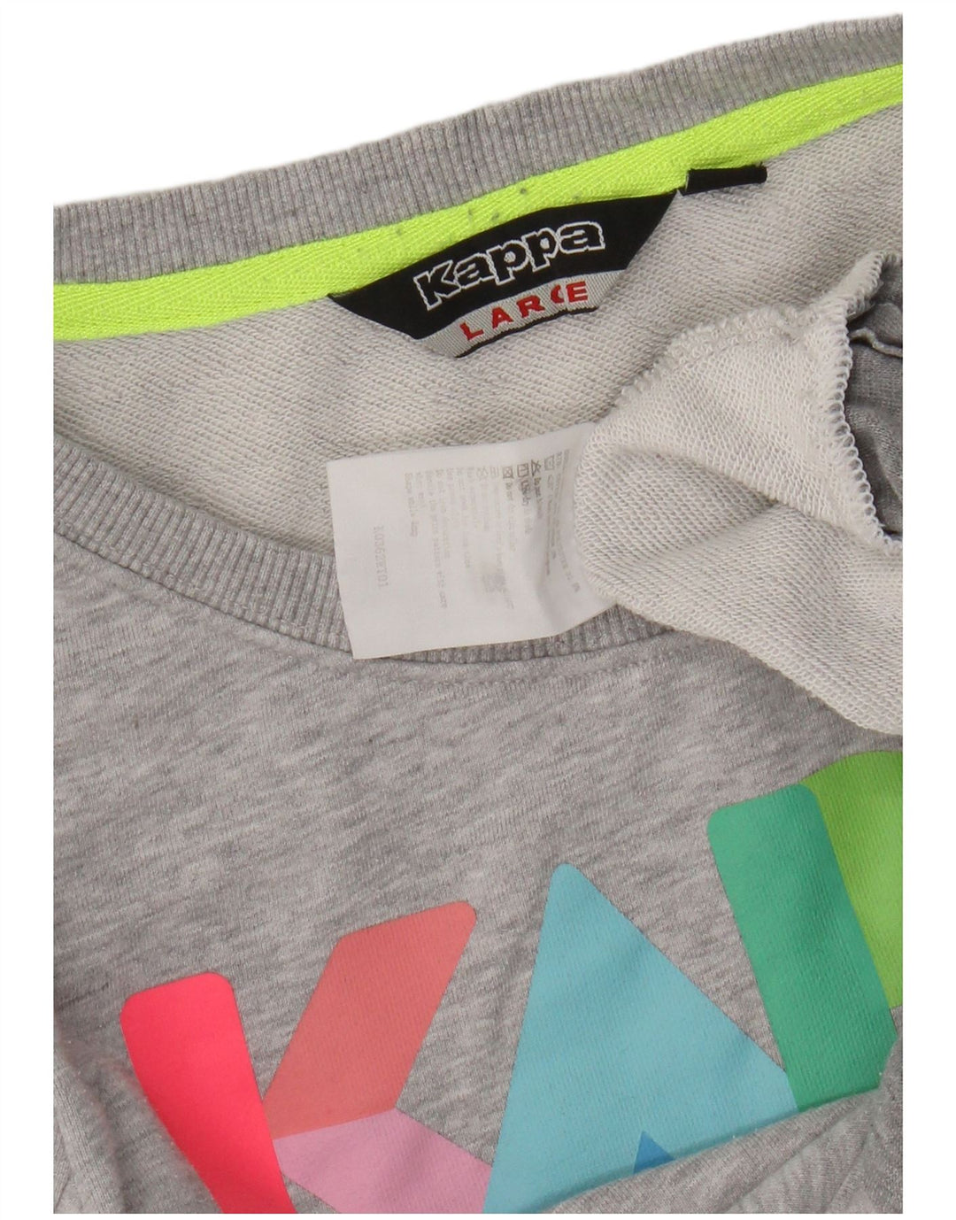 Kappa Sweat-shirt graphique pour femme UK 14 Large Gris Coton