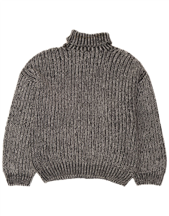 vintage Homme Col Roulé Pull Pull XL Gris