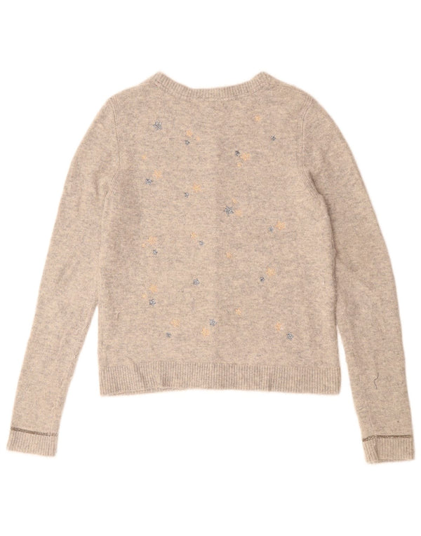 WHITE STUFF Pull cardigan à motif abstrait pour femme UK 10 Small Gris