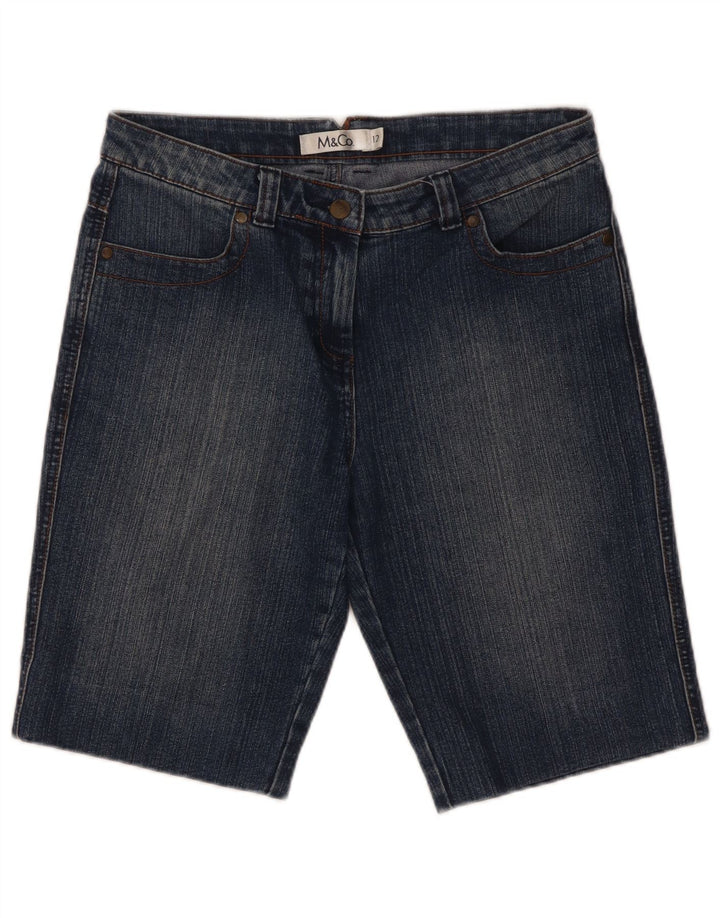M&Co Short en jean pour femme UK 12 Medium W32 Bleu Coton