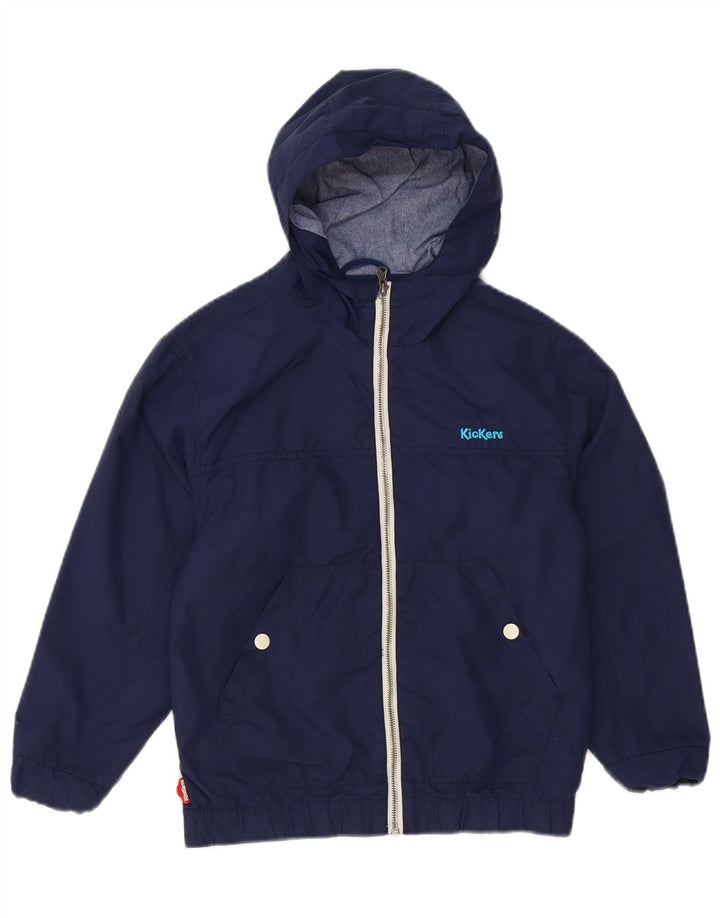Kickers Veste coupe-vent à capuche pour garçon 7-8 ans Petit nylon bleu marine