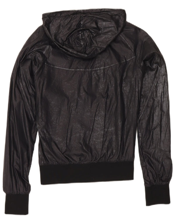 Nike Veste coupe-vent à capuche pour femme UK 10 Petit nylon bleu marine