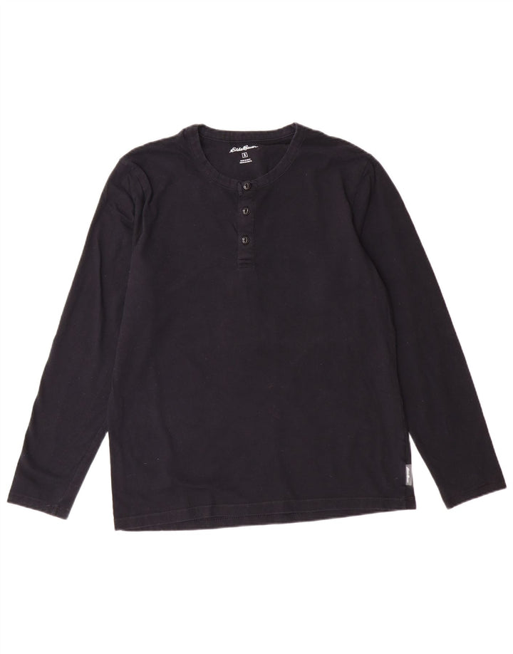 EDDIE BAUER Haut Homme Manches Longues Petit Bleu Marine Coton