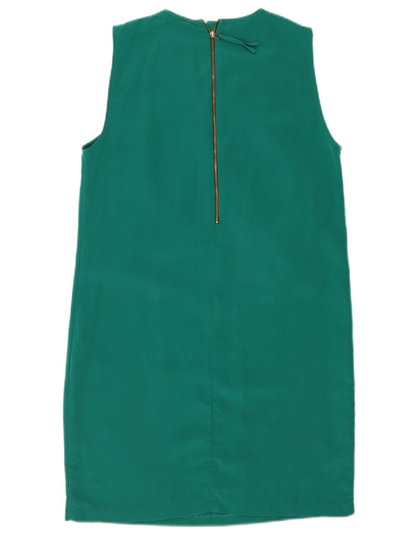 Zara Robe droite sans manches pour femme UK 12 Vert moyen