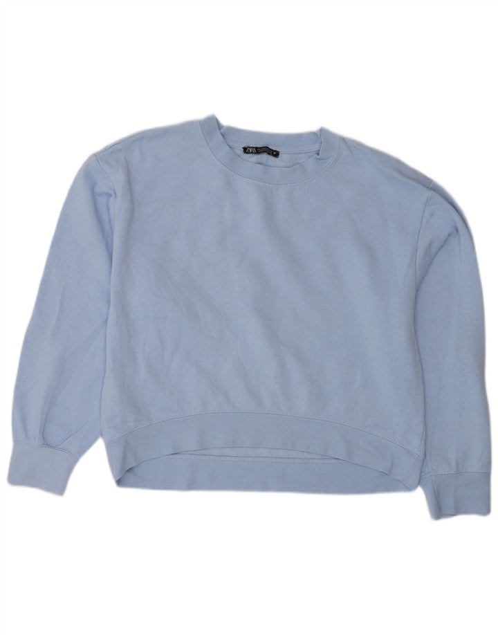Zara Sweat-shirt pour femme UK 14 Bleu moyen