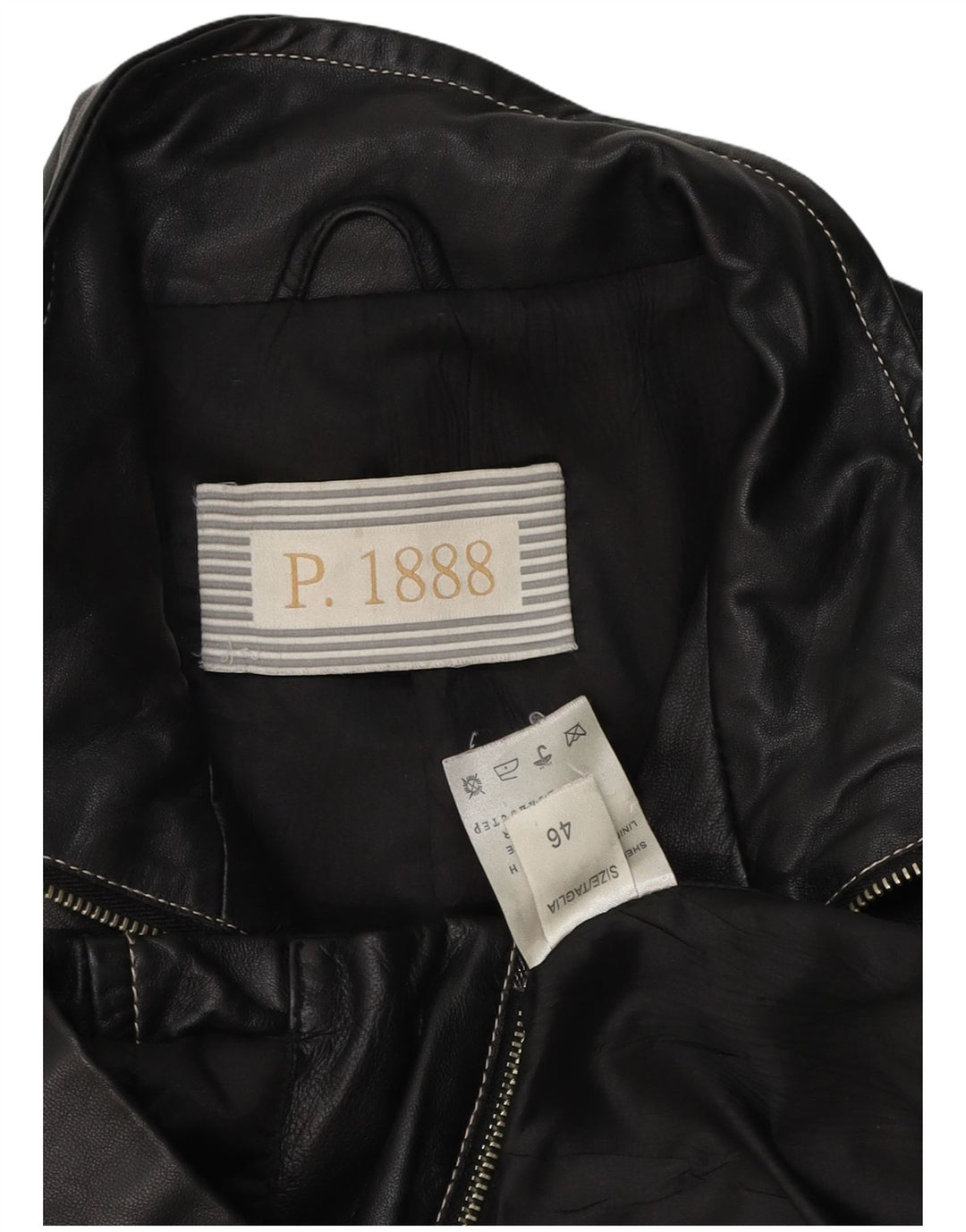 veste motard en cuir femme vintage IT 46 Grand cuir noir