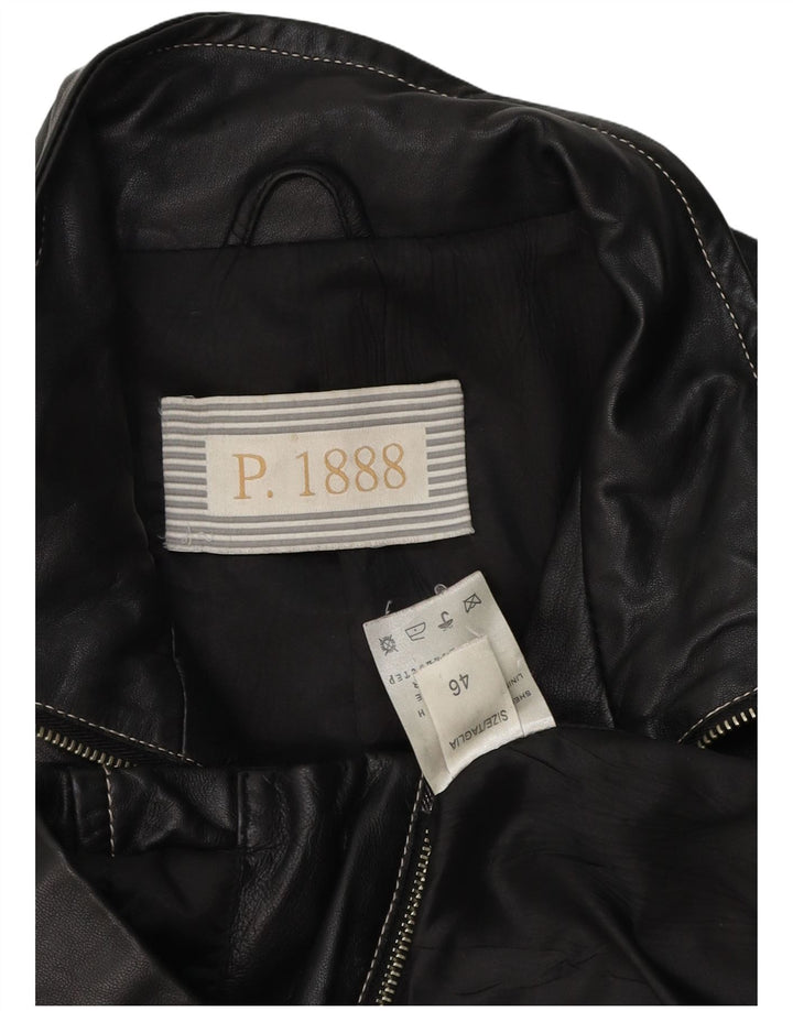veste motard en cuir femme vintage IT 46 Grand cuir noir