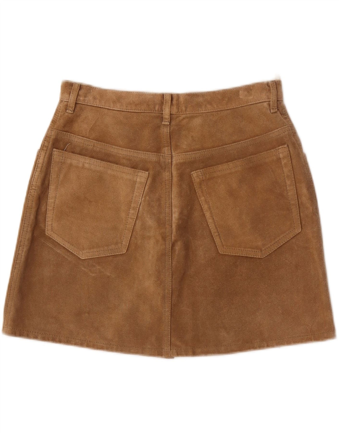 Sisley Femme Mini-Jupe En Daim IT 44 Medium W28 Cuir Marron